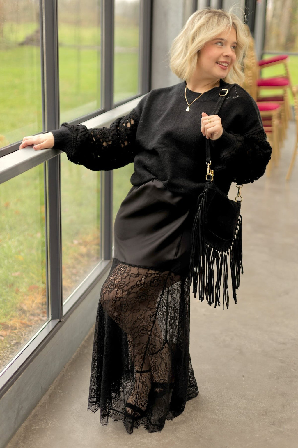 Petit Sac à Franges en Cuir