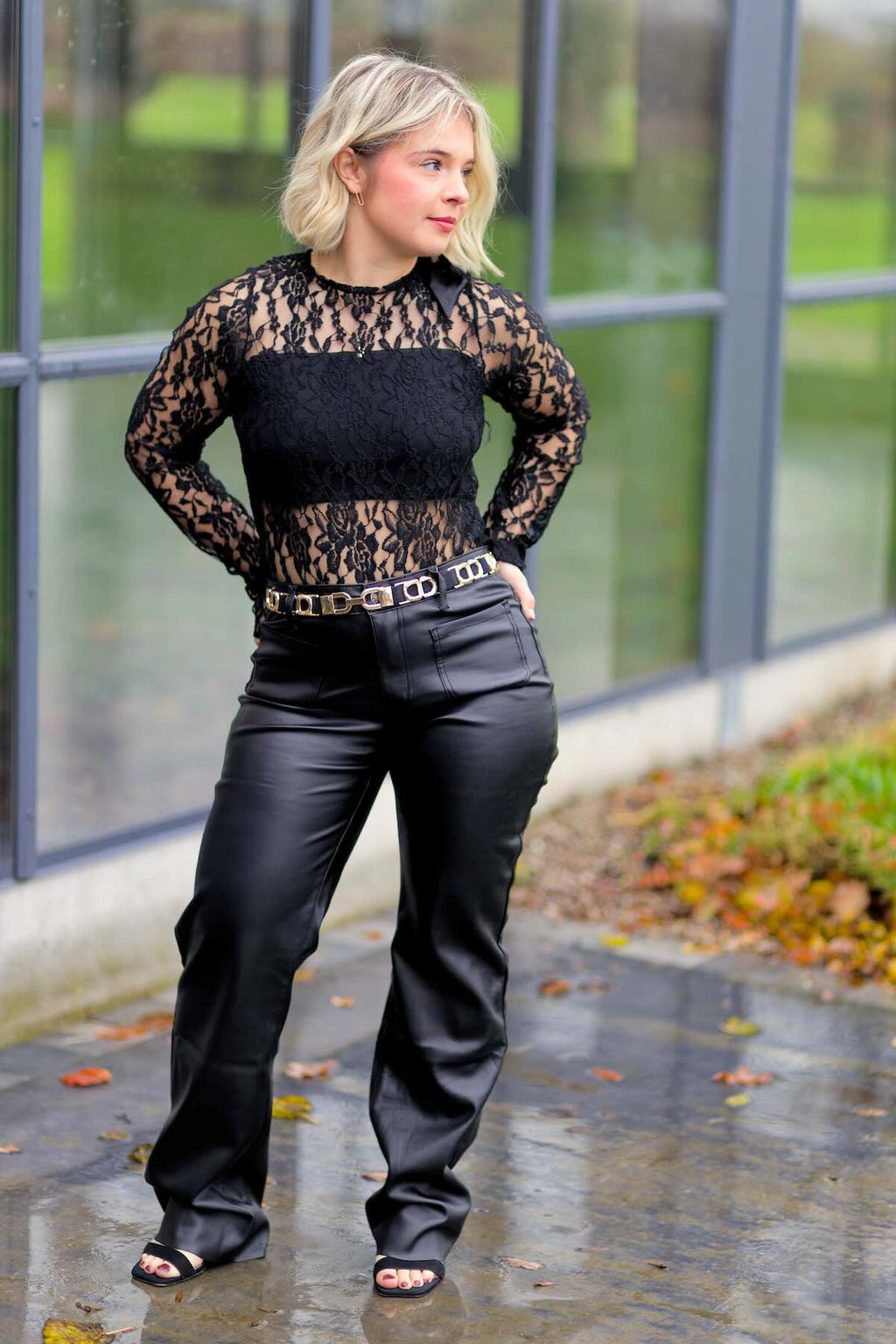 Ceinture Élastique Noire & Dorée