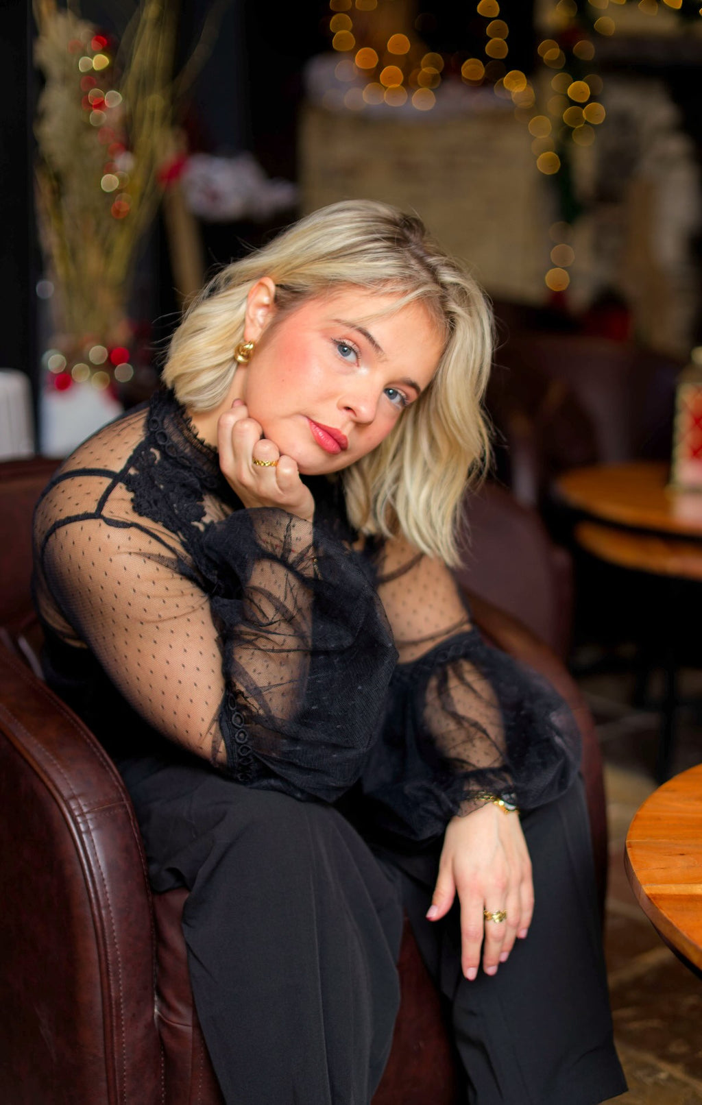 Haut  à Pois Tulle & Dentelle