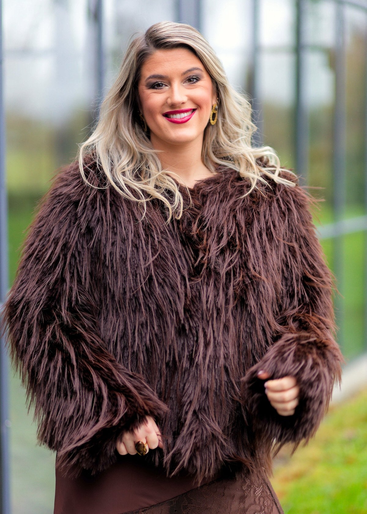 Manteau Fourrure à Poils Longs