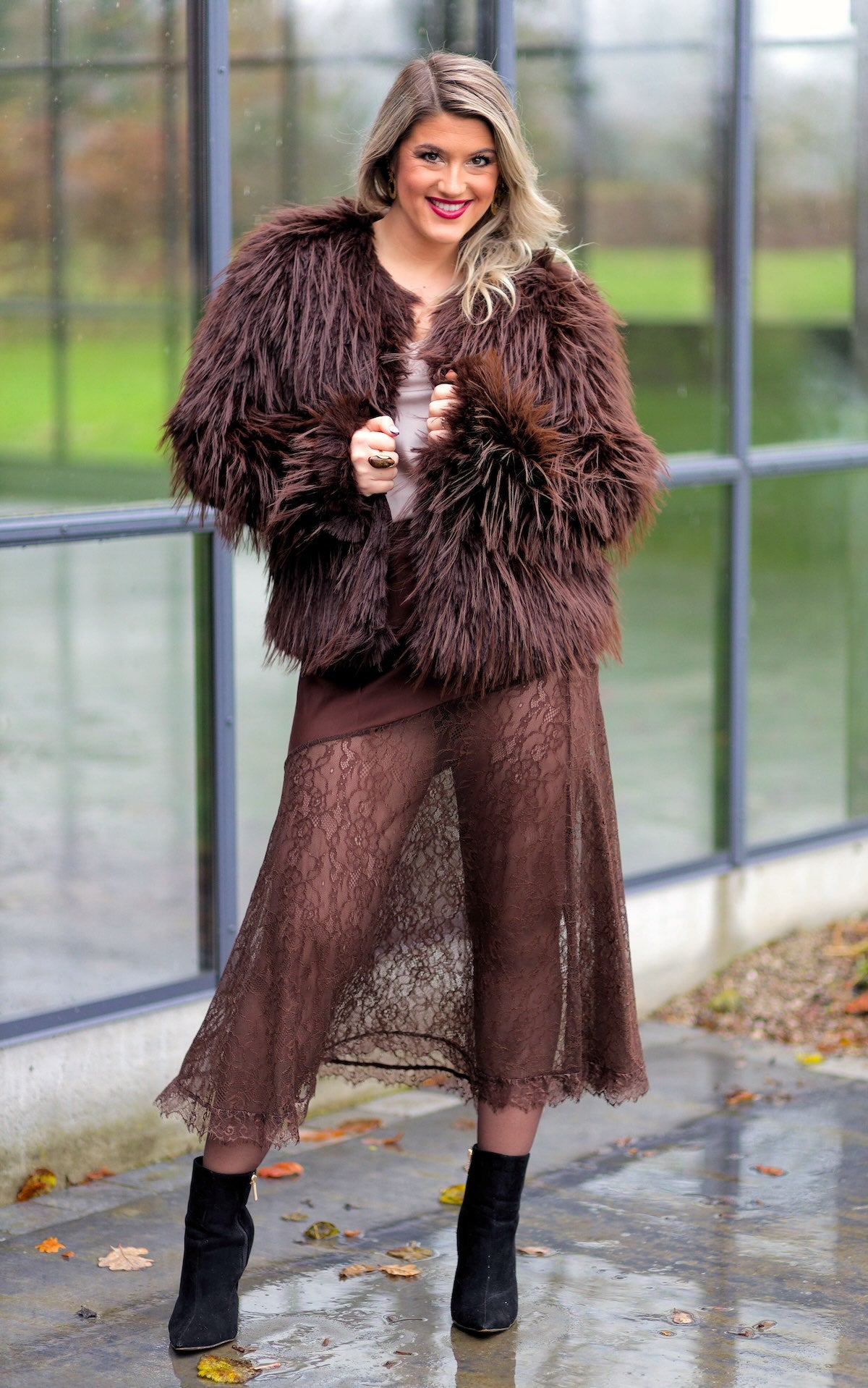 Manteau Fourrure à Poils Longs