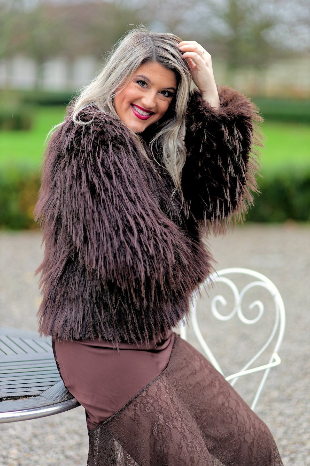 Manteau Fourrure à Poils Longs