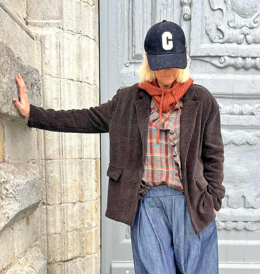 Blazer Souple en Velours Côtelé