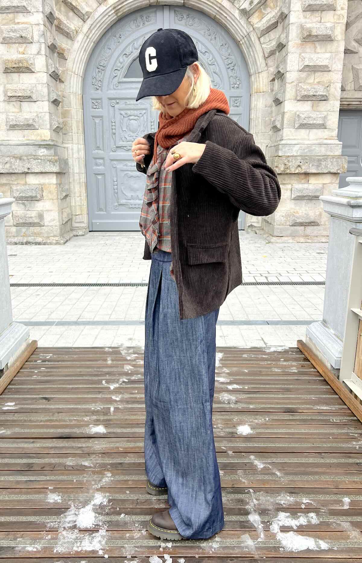 Blazer Souple en Velours Côtelé