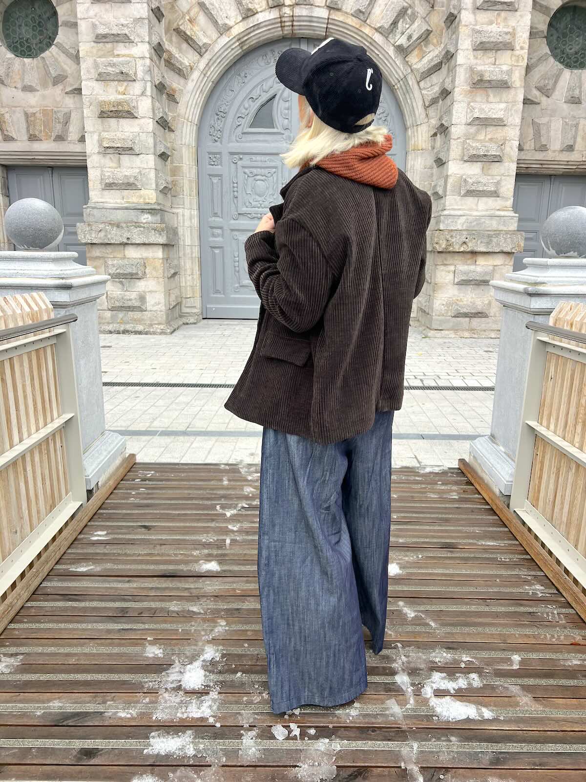 Blazer Souple en Velours Côtelé