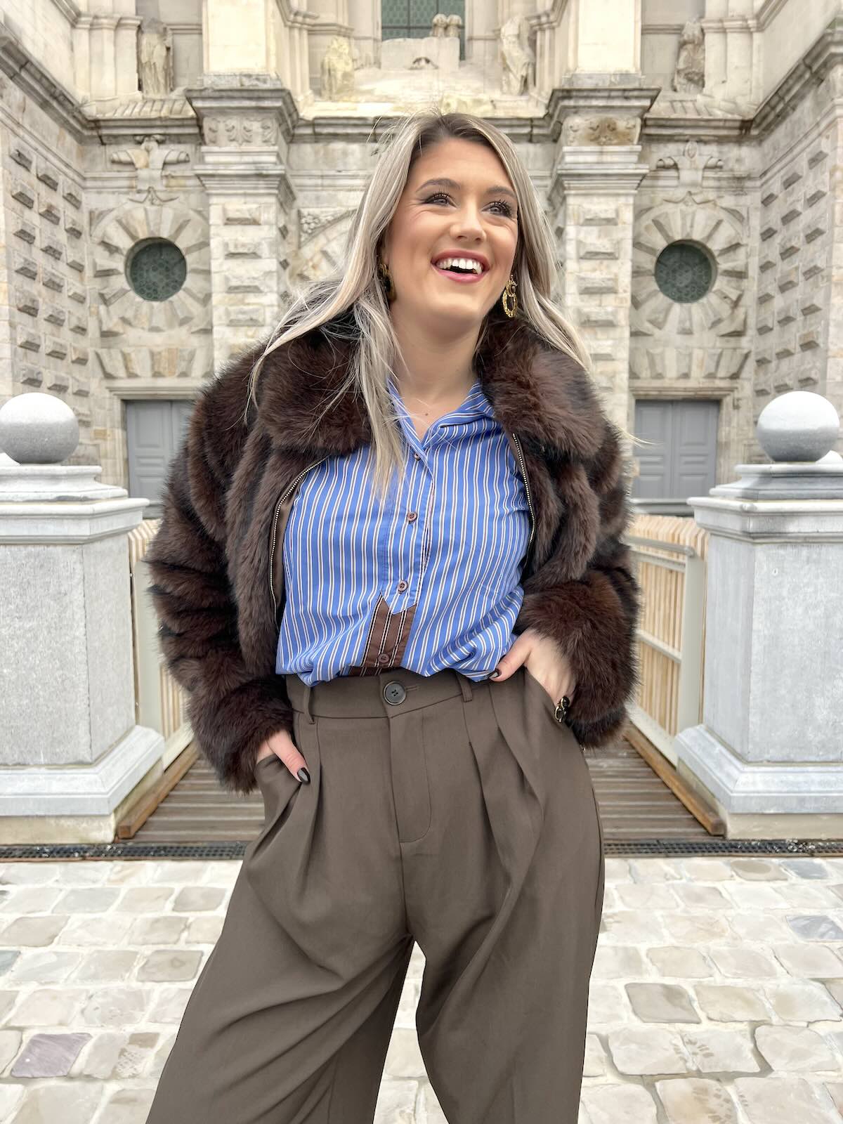 Chemise Rayée Bleue et Marron