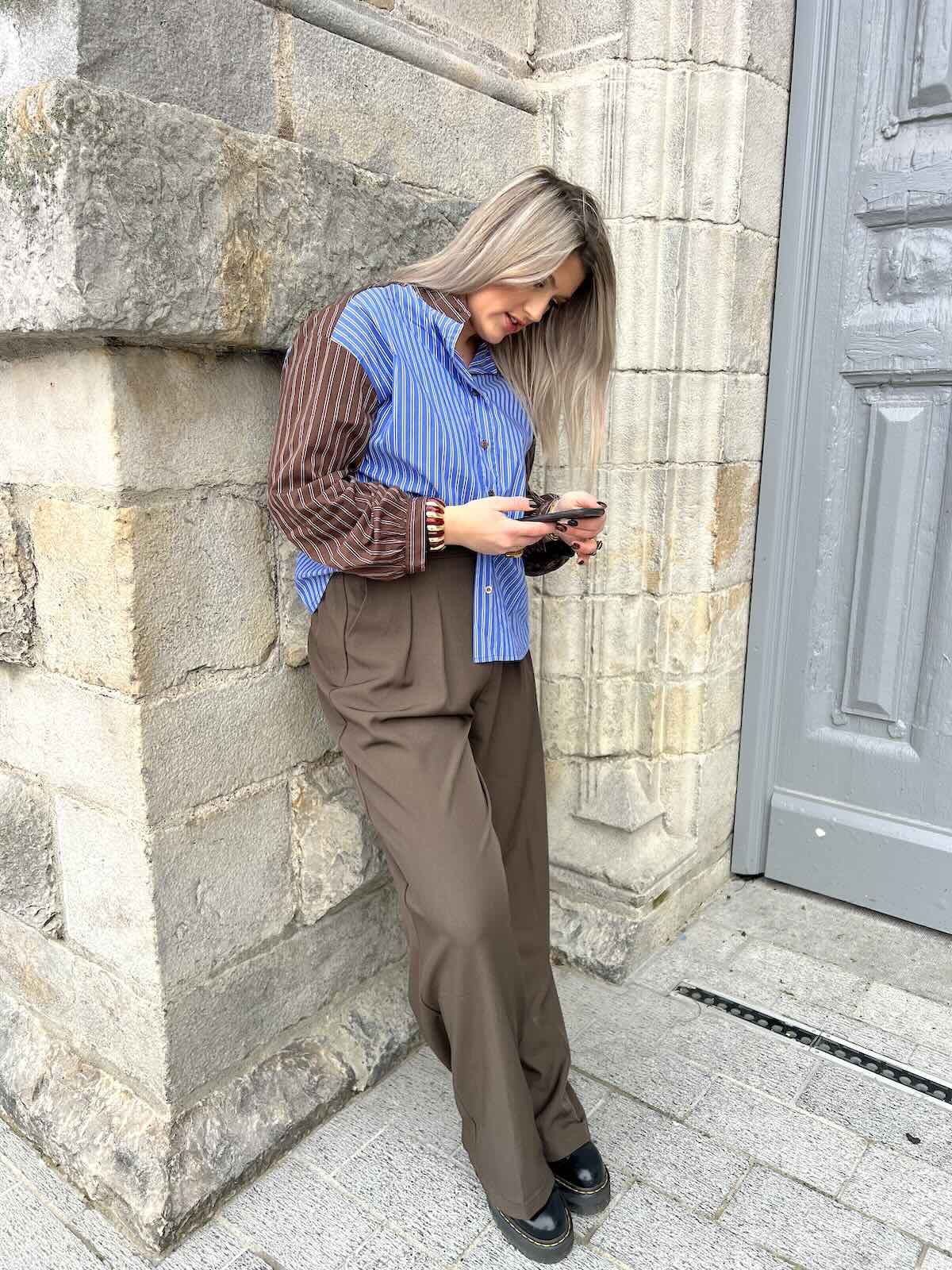 Chemise Rayée Bleue et Marron