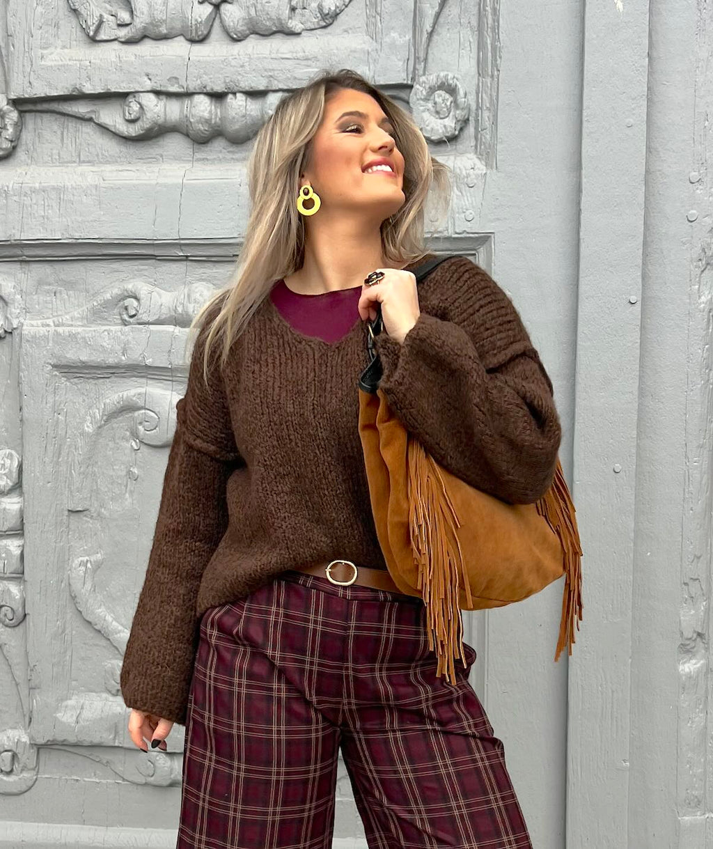 Grand Sac à Franges en Cuir